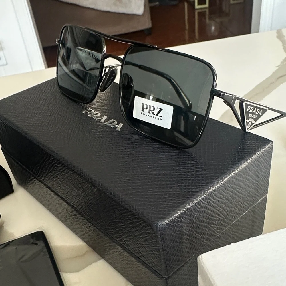 Prada Black Rectangular Sunglasses